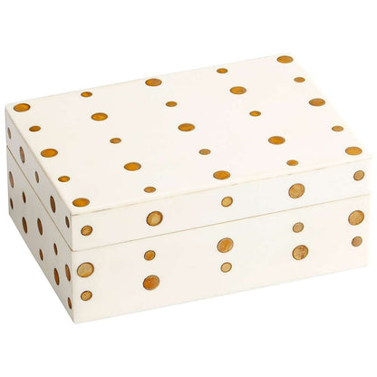 Cyan Design - Dot Crown Container in White and Brass - Small - 10658 veiw 1