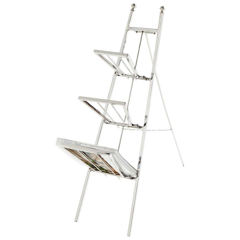 Cyan Design - Easel Magazine Rack in Polished Nickel - 08976 – AFA Stores