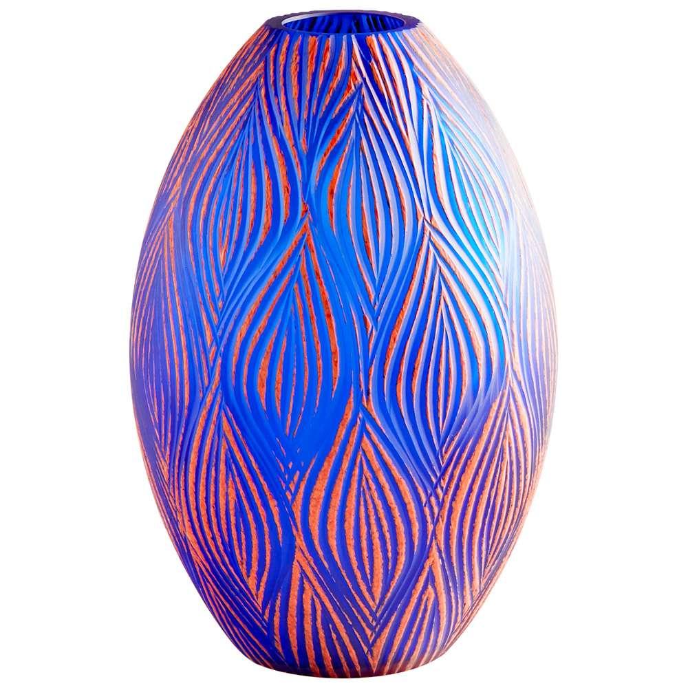 Cyan Design - Fused Groove Vase in Blue - Large - 10033 veiw 1