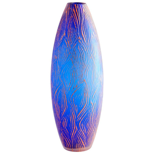Cyan Design - Fused Groove Vase in Blue - 10031 veiw 1