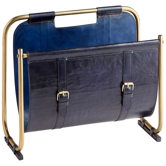 Cyan Design - Granville Magazine Rack in Blue and Antique Brass - 10719 veiw 1