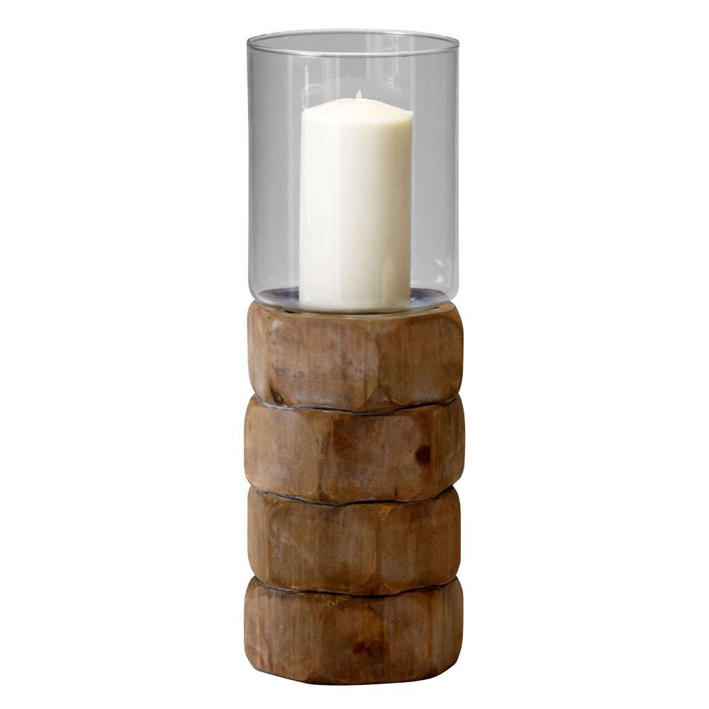 Cyan Design - Hex Nut Candleholder in Natural Wood - Large - 04741 veiw 1