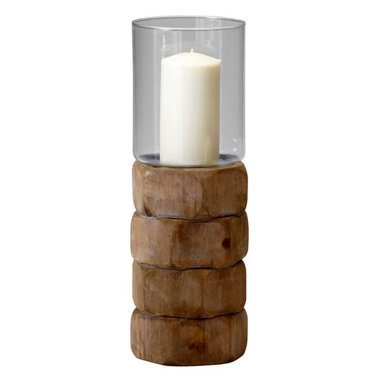 Cyan Design - Hex Nut Candleholder in Natural Wood - Large - 04741 veiw 1