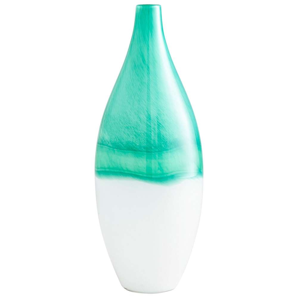 Cyan Design - Iced Marble Vase in Turquoise & White - Extra Large - 09522 veiw 1