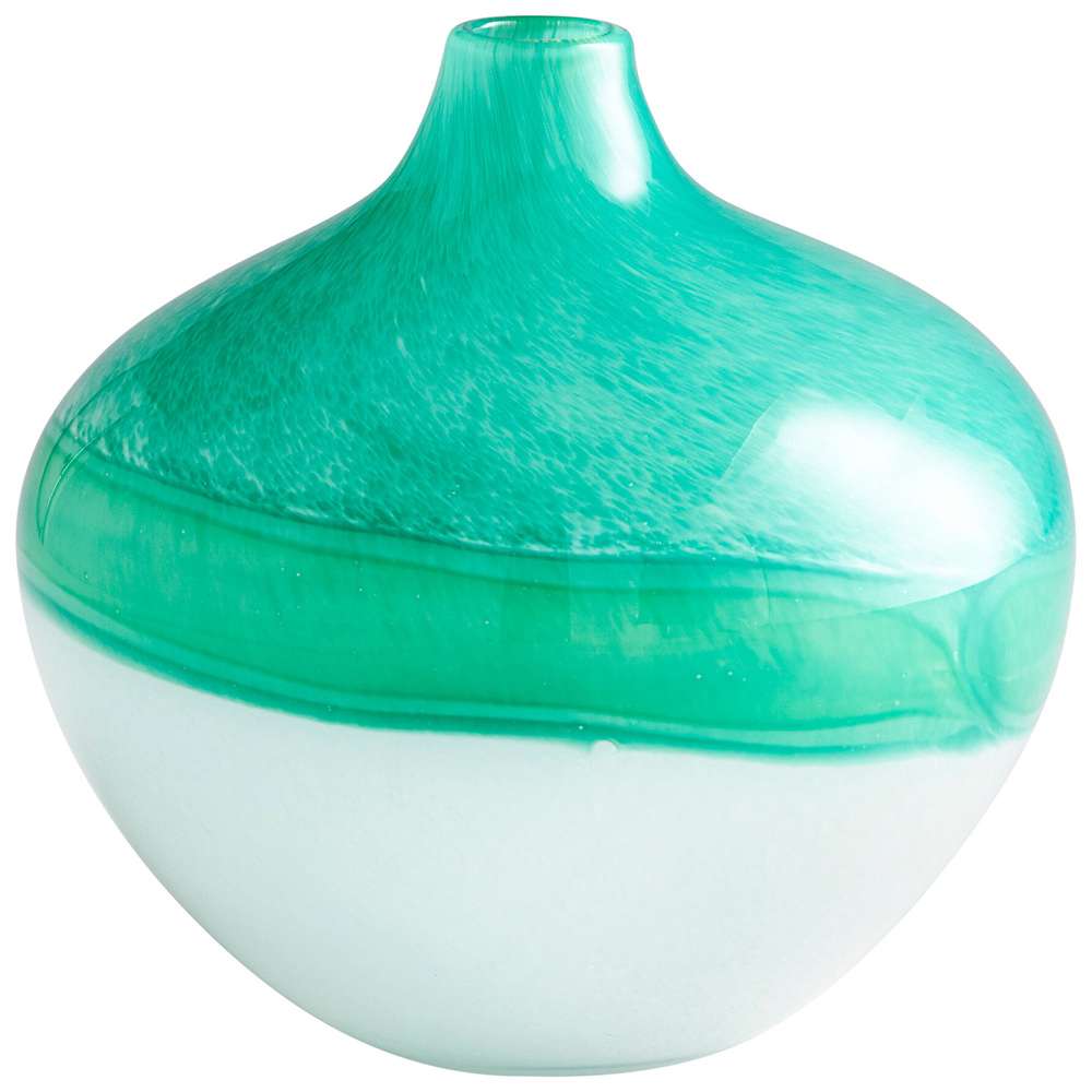 Cyan Design - Iced Marble Vase in Turquoise & White - Medium - 09520 veiw 1