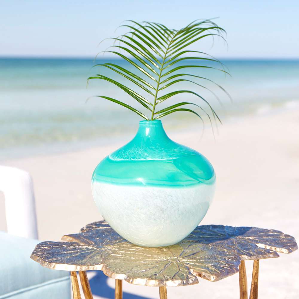 Cyan Design - Iced Marble Vase in Turquoise & White - Medium - 09520 veiw 4