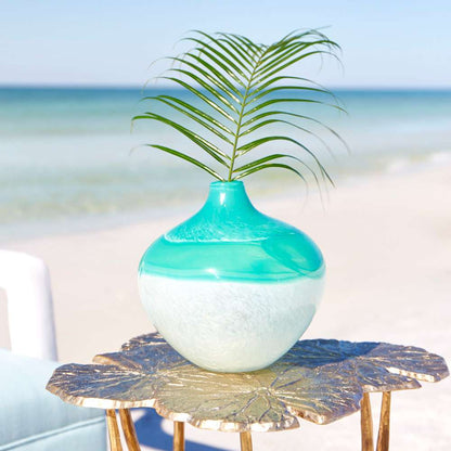 Cyan Design - Iced Marble Vase in Turquoise & White - Medium - 09520 veiw 4