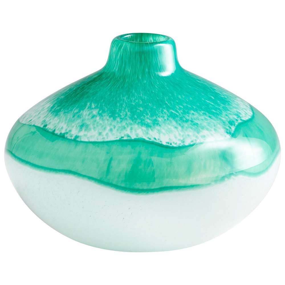 Cyan Design - Iced Marble Vase in Turquoise & White - Small - 09519 veiw 1