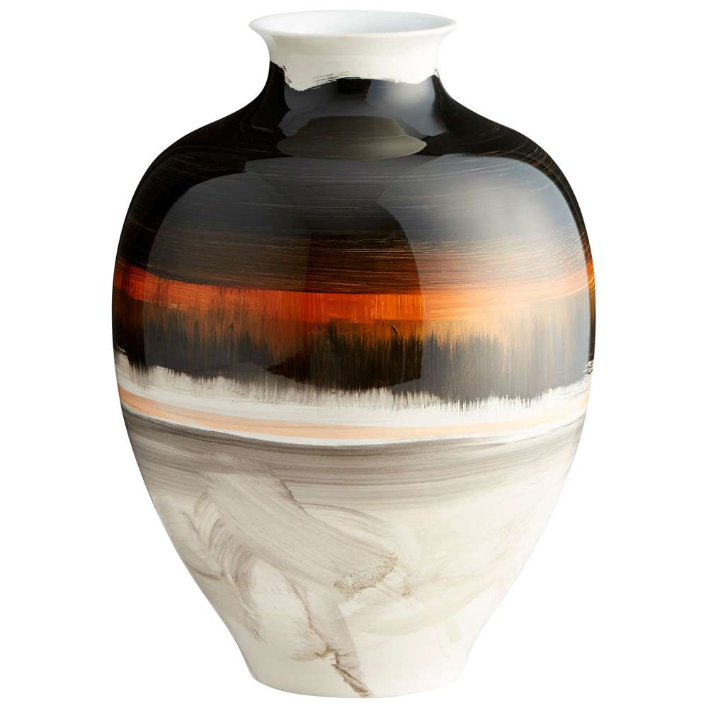 Cyan Design - Indian Paint Brush Vase #2 in Black & White & Gold - 09881 veiw 1