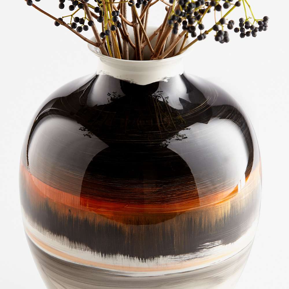 Cyan Design - Indian Paint Brush Vase #2 in Black & White & Gold - 09881 veiw 2