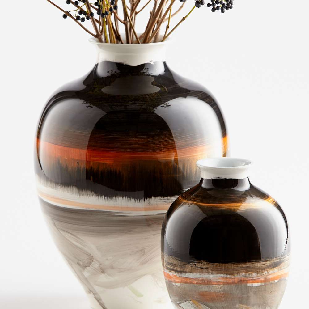 Cyan Design - Indian Paint Brush Vase #2 in Black & White & Gold - 09881 veiw 3