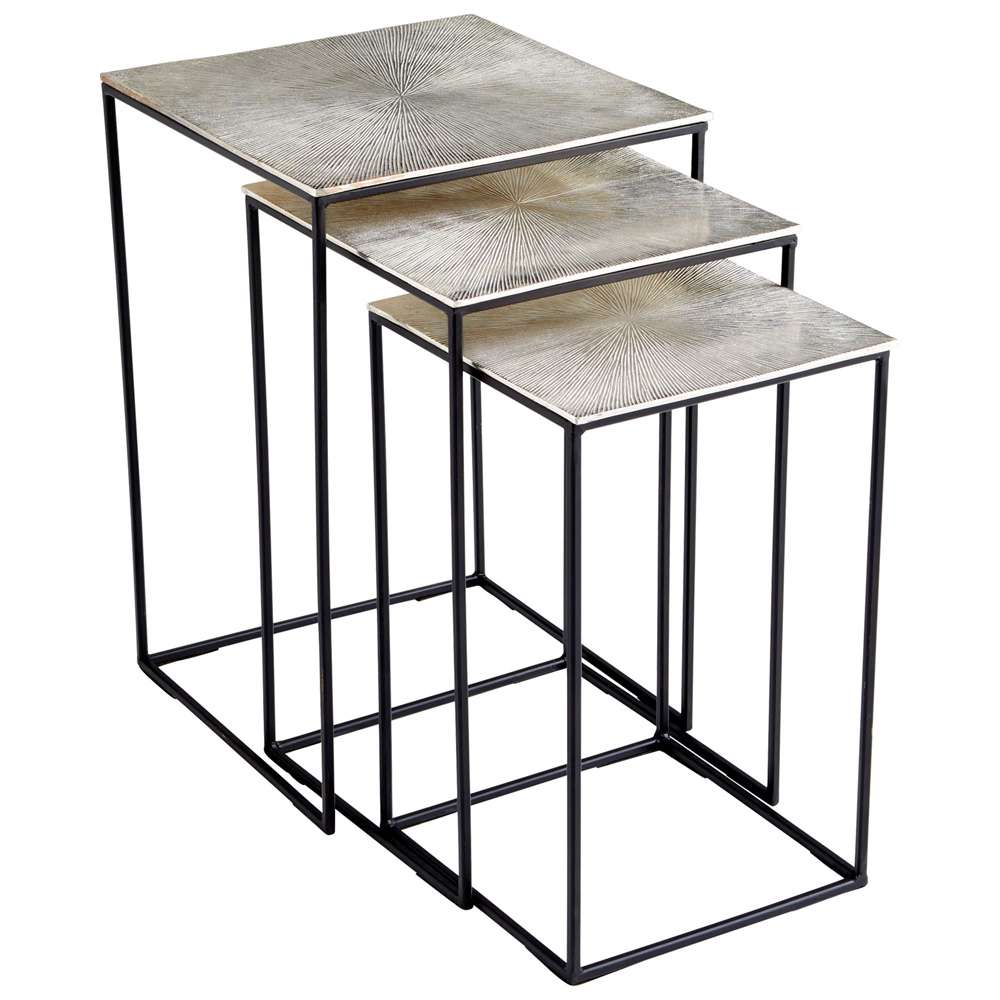 Cyan Design - Irvine Nesting Tables in Raw Nickel and Black - 09717 veiw 1