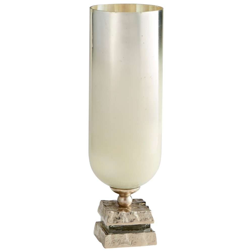 Cyan Design - Isadora Vase in Nickel and Snow White Glass - Small - 09772 - CLOSEOUT veiw 1