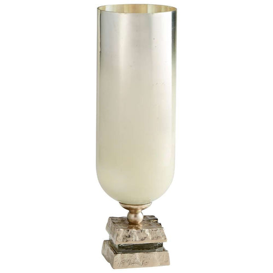Cyan Design - Isadora Vase in Nickel and Snow White Glass - Small - 09772 - CLOSEOUT veiw 1