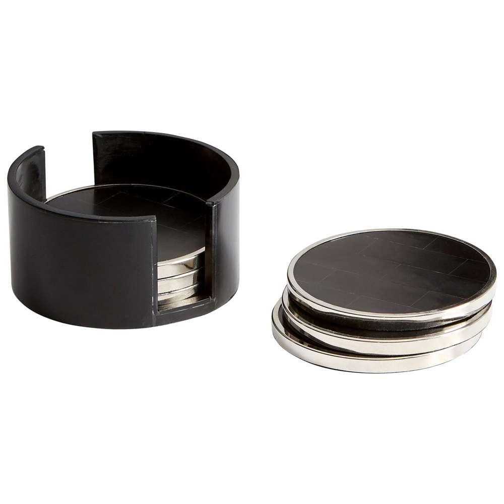 Cyan Design - Jameson Coasters in Nickel and Black - 09791 veiw 1