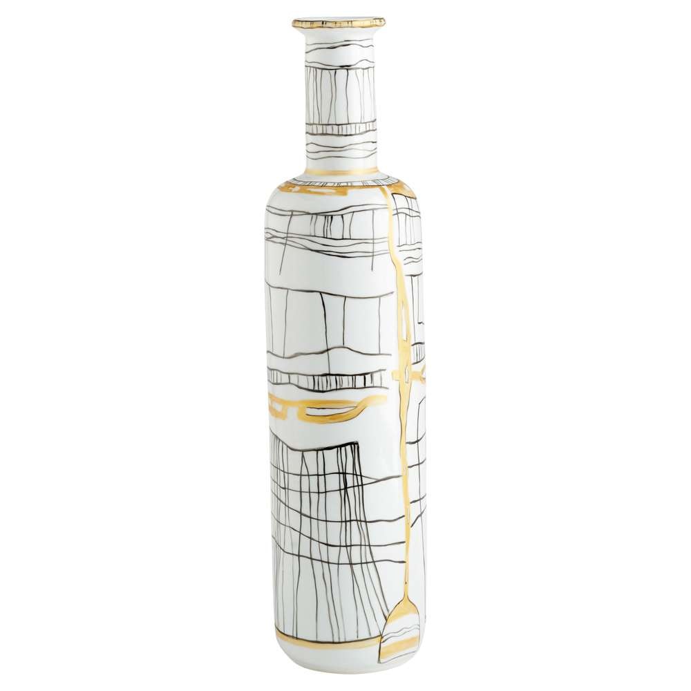 Cyan Design - Lindus Vase in Black in White - Large - 11431 veiw 1