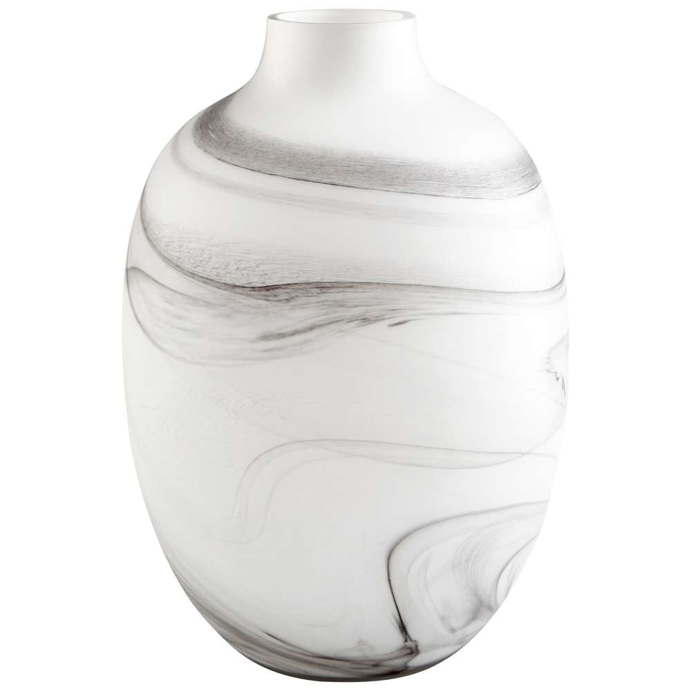 Cyan Design - Moon Mist Vase in White and Black Swirl - Large - 10469 veiw 1