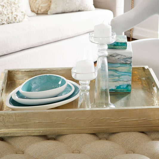Cyan Design - Nice Dream Tray in White and Green - Small - 10259 veiw 2