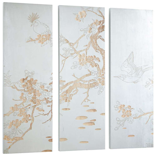Cyan Design - Osaka Wall Art in Silver Leaf and Natural Wood - 07517 veiw 1
