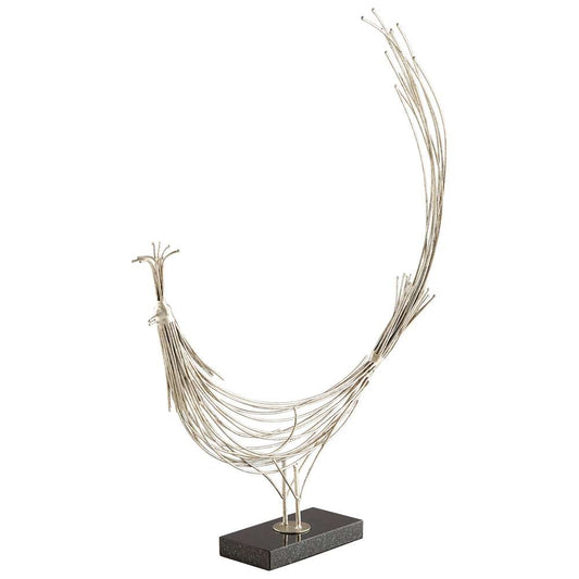 Cyan Design - Racket Tailed Sculpture in Antique Silver Leaf - 09578 - CLOSEOUT veiw 1