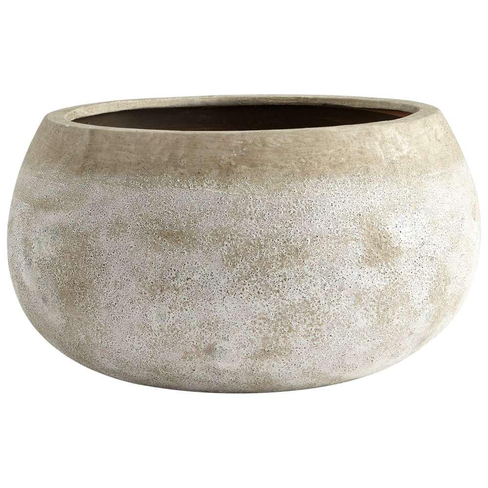 Cyan Design - Round Stoney Planter in Ash Stone - Large - 08403 veiw 1