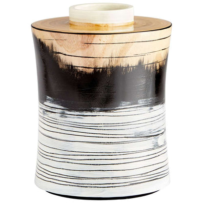 Cyan Design - Snow Flake Vase in Black & White & Walnut - Medium - 09868 veiw 1