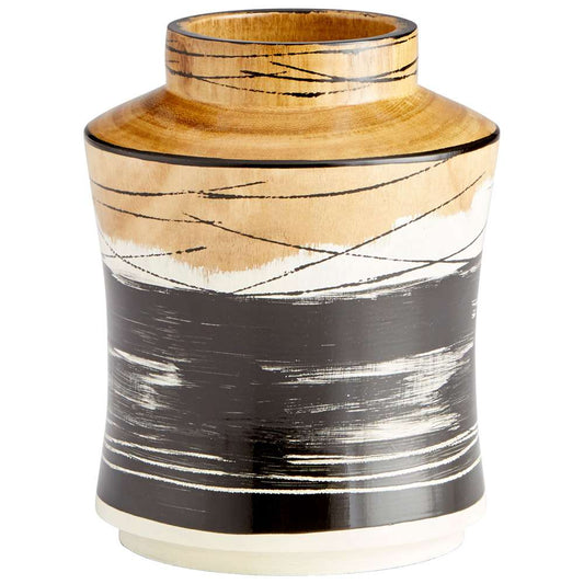 Cyan Design - Snow Flake Vase in Black & White & Walnut - Small - 09869 veiw 1