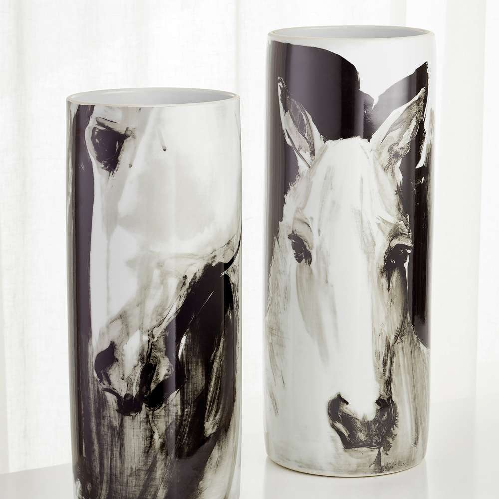 Cyan Design - Stallion Vase in Black and White - 09872 veiw 5