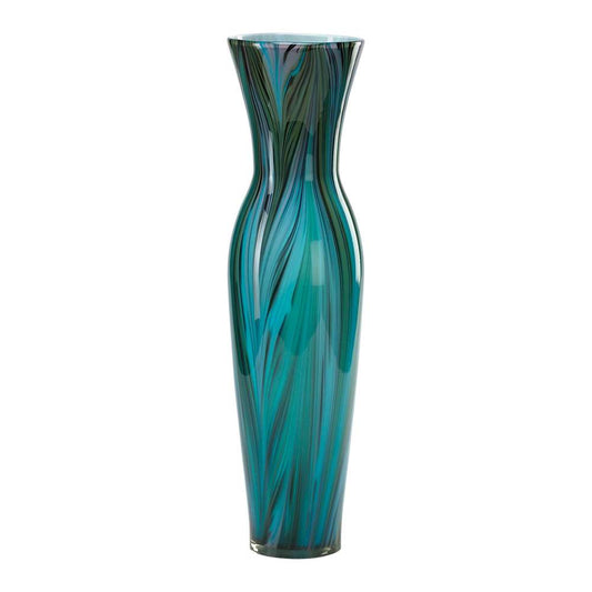 Cyan Design - Tall Peacock Feather Vase in Multi Colored Blue - 02921 veiw 1