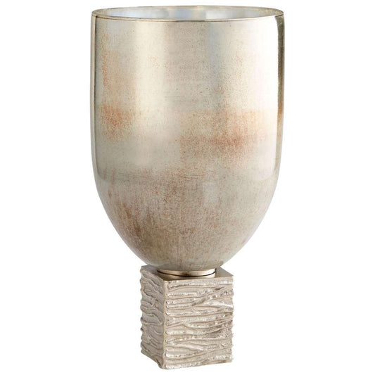 Cyan Design - Tassilo Vase in Nickel and Ocean Glass - Large - 09771 veiw 1