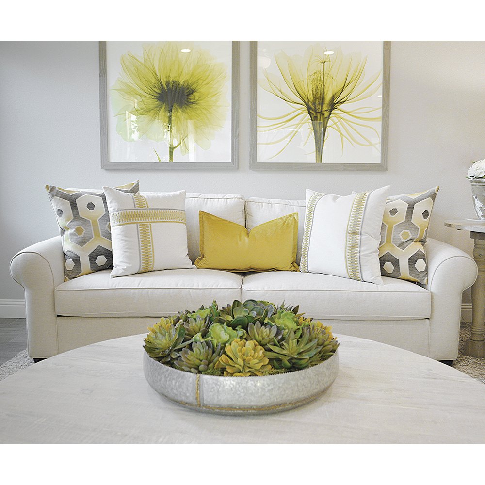 D.V. KAP Home - Antibes Pillow - Yellow - 3033-Y-2424 view 3