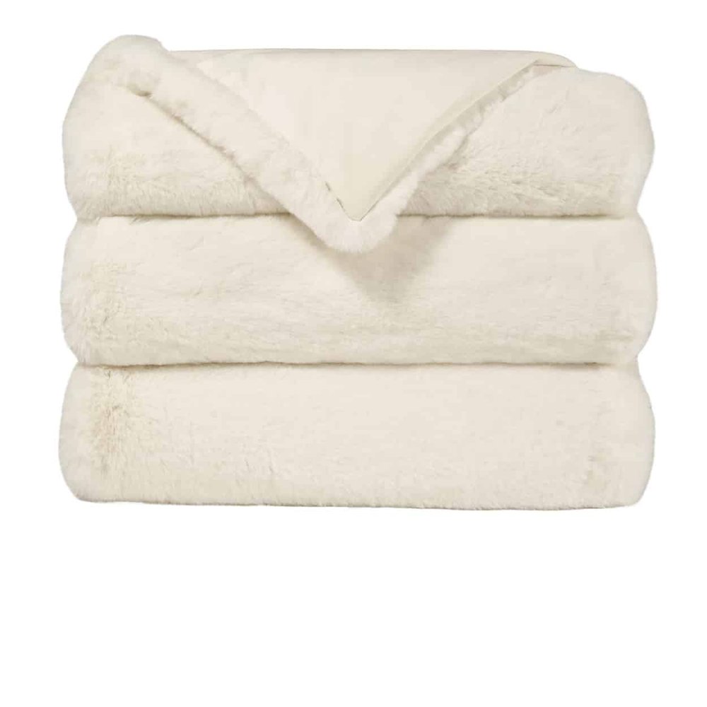 D.V. KAP Home - Arlo Throw - Ivory - B-1052-I view 1