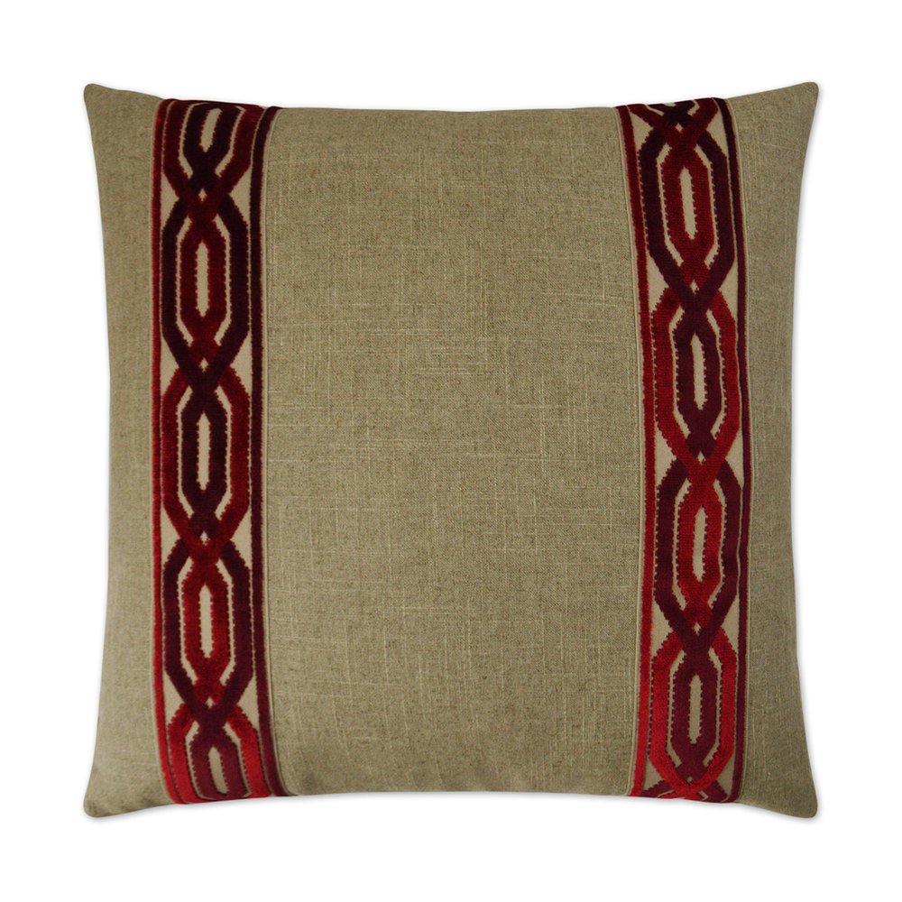 D.V. KAP Home - Cannes Pillow - Red - 3031-R-2424 view 1