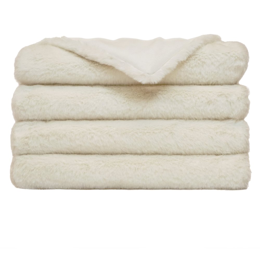 D.V. KAP Home - Furocious Throw - Cream - B-1048-C view 1