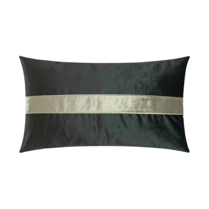 D.V. KAP Home - Iridescence Band Lumbar Pillow - Graphite - 3385-G-1424 view 1