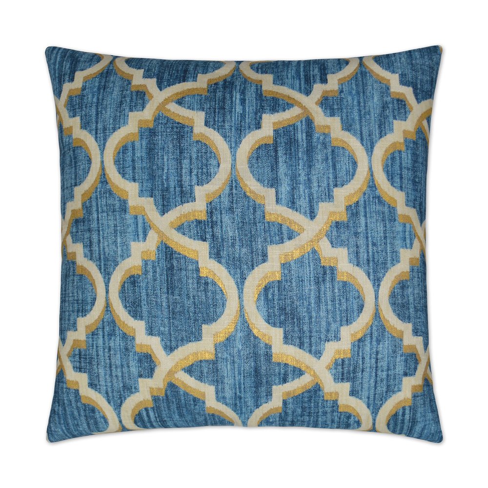 D.V. KAP Home - Lustrous Lattice Pillow - Indigo - 2772-I-2424 view 1