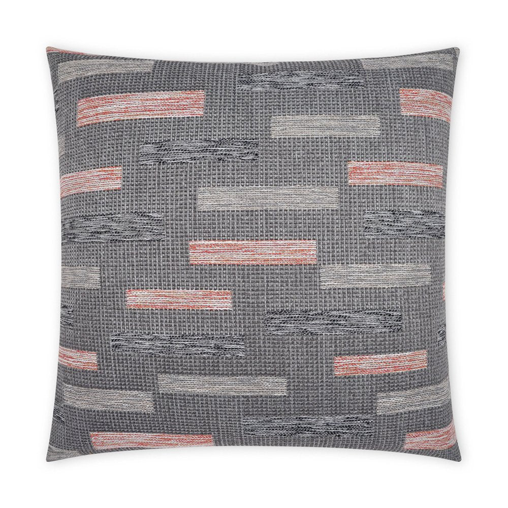 D.V. KAP Home - Outdoor Blockweave Pillow - Coral - OD-334-C-2222 view 1