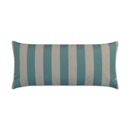 D.V. KAP Home - Outdoor Café Stripe Lumbar Pillow - Aqua - OD-199-A-1224 view 1
