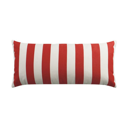 D.V. KAP Home - Outdoor Café Stripe Lumbar Pillow - Red - OD-199-R-1224 view 1