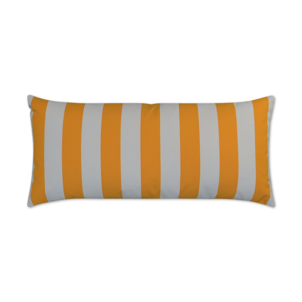 D.V. KAP Home - Outdoor Café Stripe Lumbar Pillow - Yellow - OD-199-Y-1224 view 1