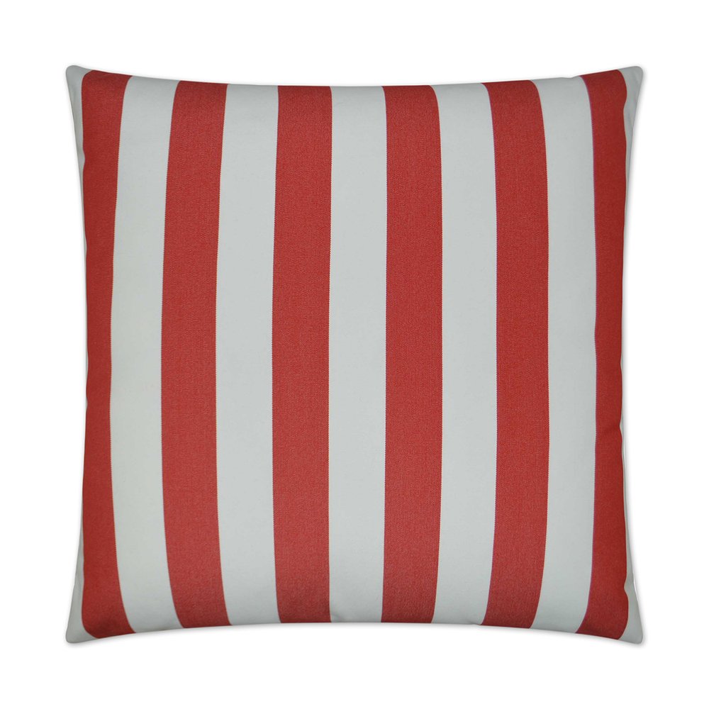 D.V. KAP Home - Outdoor Café Stripe Pillow - Red - OD-198-R-2222 view 1