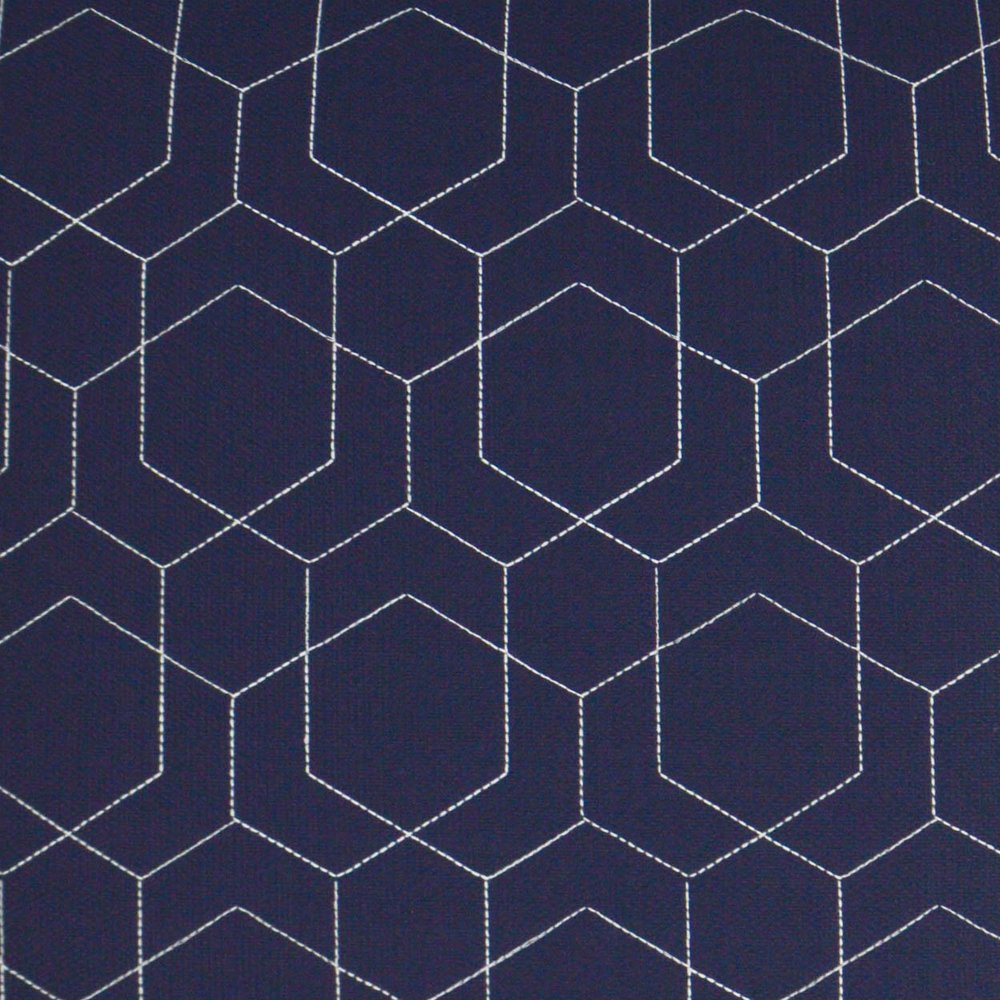 D.V. KAP Home - Outdoor Hex Quilt Lumbar Pillow - Navy - OD-310-N-1224 view 2