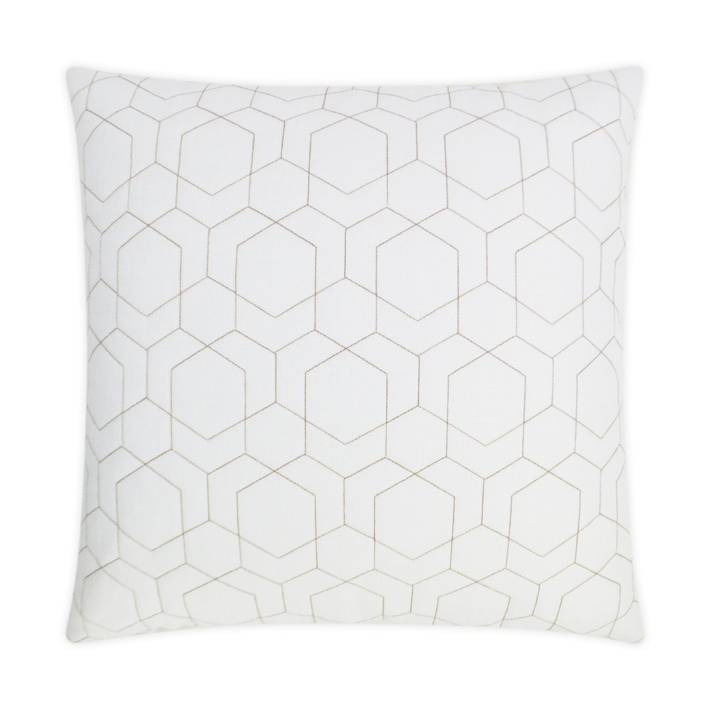 D.V. KAP Home - Outdoor Hex Quilt Pillow - White - OD-309-W-2222 view 1