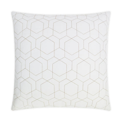 D.V. KAP Home - Outdoor Hex Quilt Pillow - White - OD-309-W-2222 view 1