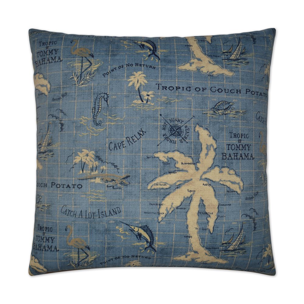 D.V. KAP Home - Outdoor Island Song Pillow - Ocean - OD-175-O-2222 view 1