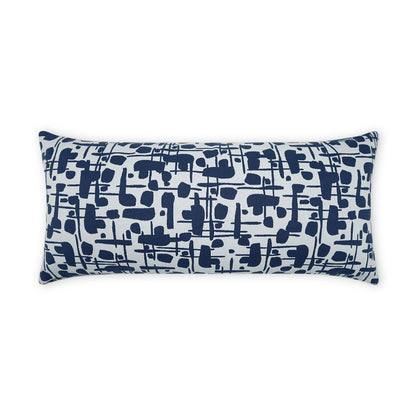 D.V. KAP Home - Outdoor Jargon Lumbar Pillow - Blue - OD-435-B-1224 view 1