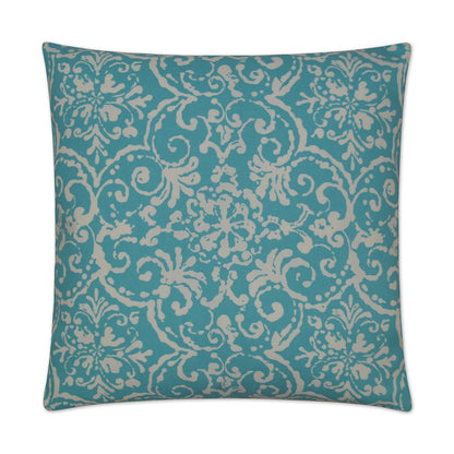 D.V. KAP Home - Outdoor Print Affair Pillow - Turquoise - OD-186-T-2222 view 1