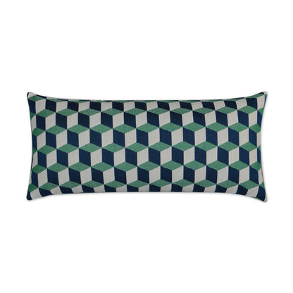 D.V. KAP Home - Outdoor Puzzle Lumbar Pillow - Emerald - OD-250-E-1224 view 1