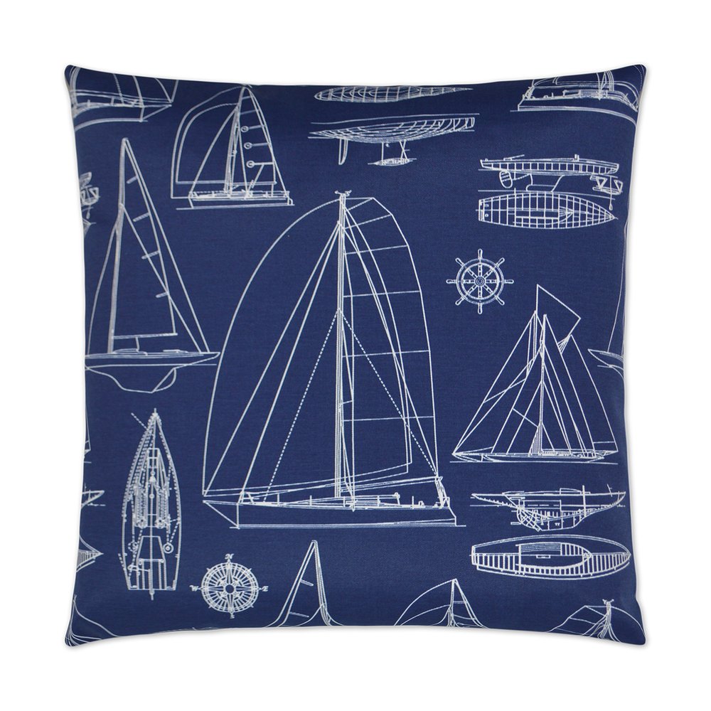 D.V. KAP Home - Outdoor Sailing Pillow - Navy - OD-217-N-2222 view 1