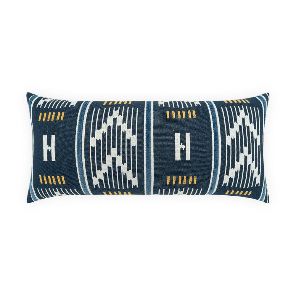 D.V. KAP Home - Outdoor Steppe Lumbar Pillow - Navy - OD-608-N-1224 view 1